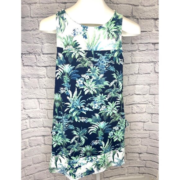 Tommy Bahama Art of Palms Hich Neck Romper Skort Dress UPF 50+ Women's Size XSM - Picture 2 of 11